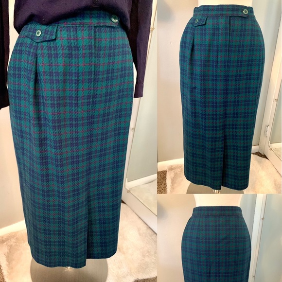 Vintage Pendleton Plaid Skirt Academia MIDI Tartan Size 10 Countryside Chic - Picture 1 of 11